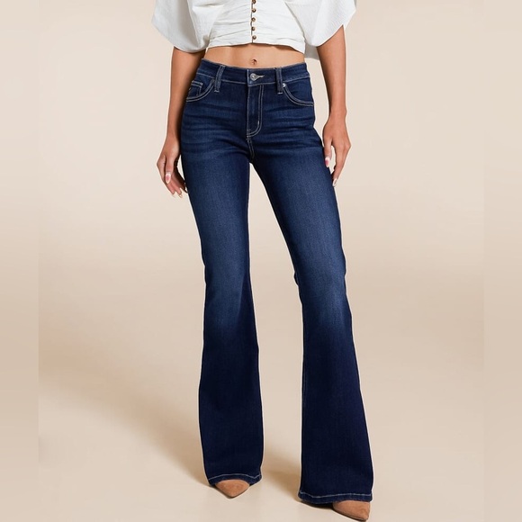 KanCan High-Rise Super Flare Jeans dark blue - Picture 1 of 12